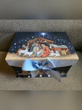 Susan Winget Storage Box With Nativity Scene